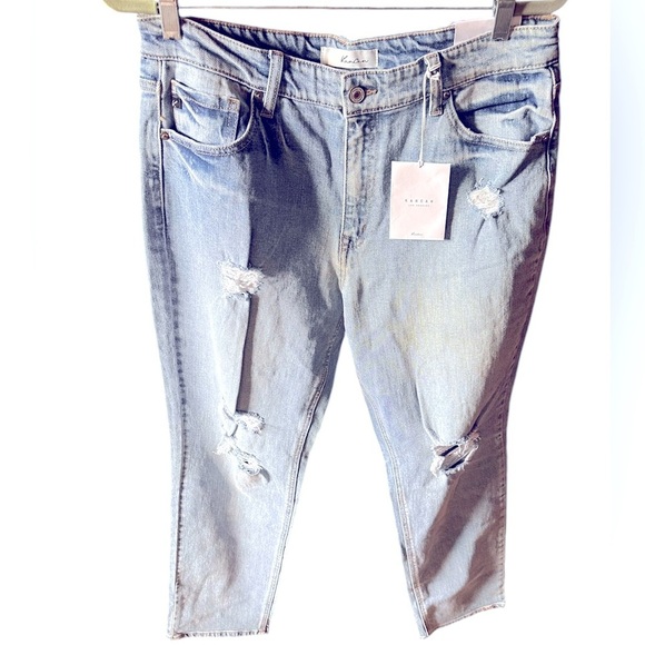 KanCan Denim - Kancan size 15/31 NWT high rise slim straight distressed light wash denim jean.